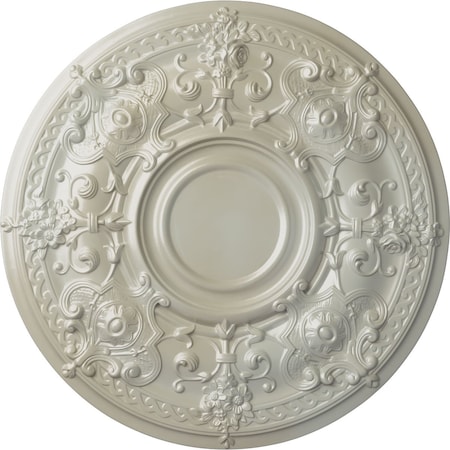Ekena Millwork Oslo Ceiling Medallion (Fits Canopies up to 10 1/2"), Hand-Painted Flash Blue, 28 1/8"OD x 1 3/4"P CM28OSFBS